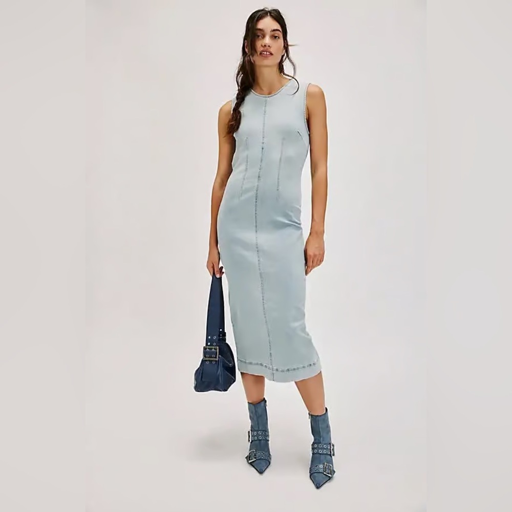 Free People Tell Me About It Midi Dress Sz 6